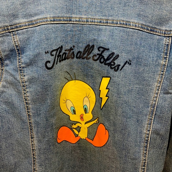 Looney Tunes Tweety Bird "Thats All Folks" Jean jacket! - Picture 6 of 9